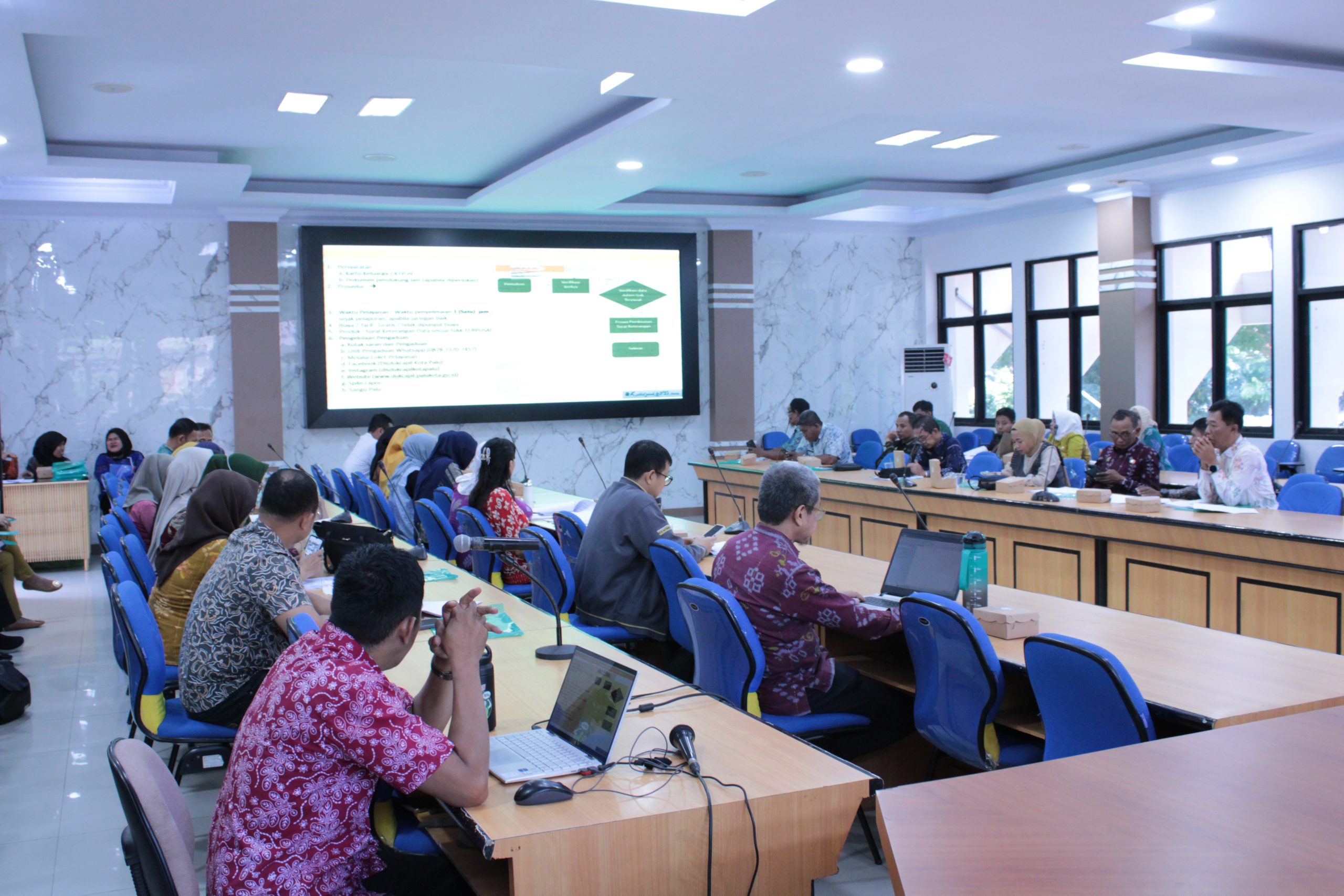 Forum Konsultasi Publik, Reviu Penyusunan Standar Pelayanan Tahun 2025 Guna Optimalisasi Inovasi Pada Dinas Kependudukan dan Pencatatan Sipil Kota Palu.